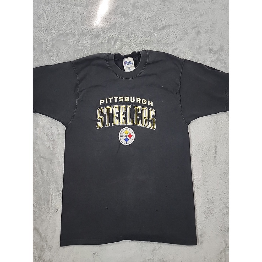 VINTAGE Pittsburgh Steelers Shirt Mens Medium NFL Pro Player Graphic Print‎ USA